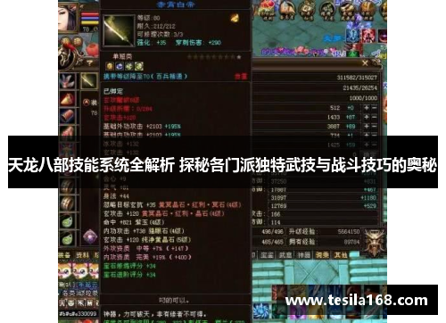 天龙八部技能系统全解析 探秘各门派独特武技与战斗技巧的奥秘